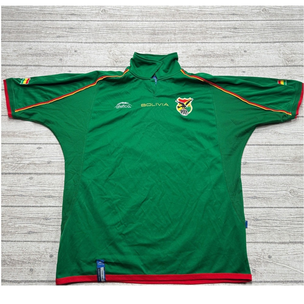 Y2K Bolivia Soccer Jersey Men's Large Green National Team World Cup Athletica